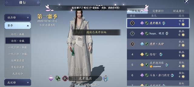 交易|顶级实力！天涯明月刀手游上线第一天，全服榜单第一被垄断！牛B