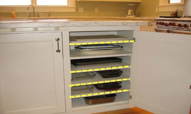 「木工」以后橱柜统统让木工这样打！竖着插进3块隔板，储物整齐容量翻倍