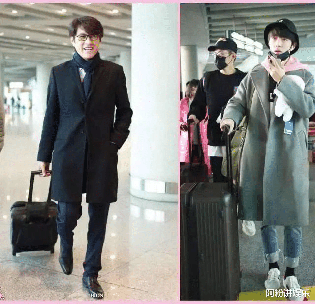 「靳东」41岁靳东撞上26岁肖战，相差15岁穿同款大衣完全不能比，太帅了！