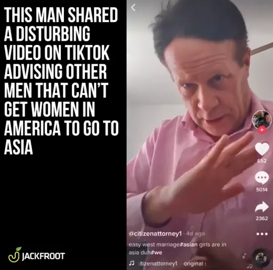 你好吴所畏 中年白人男子恶臭言论：亚洲女人最容易泡到！被网友狂喷怒怼