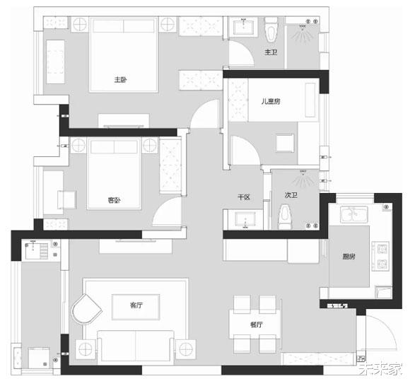 |115㎡轻奢风三房装修，玻璃玄关隔断墙，朋友们都说很漂亮！