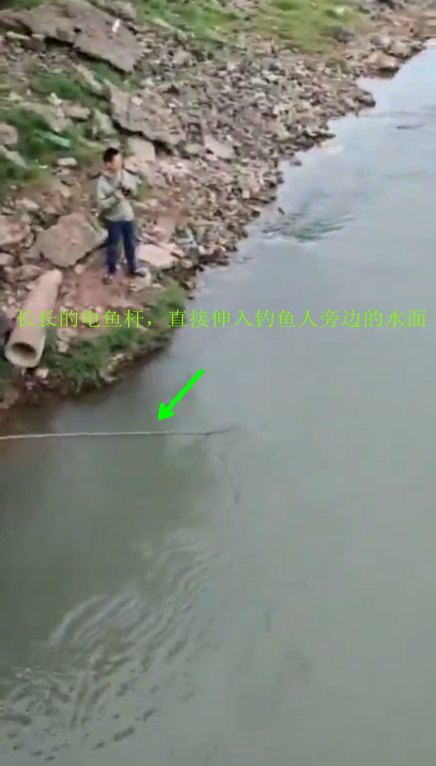 ##不怕伤人？电鱼者人群中直接开电, 二十斤野生大鲤鱼被电翻