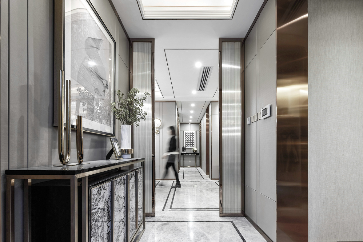 |120平轻奢风格，灰色系客餐厅，看完就想照着装一个