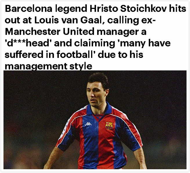 [路易斯·范加尔]巴萨名宿：范加尔就是个傻瓜 他居然让我踢后卫 他还毁了里克尔梅