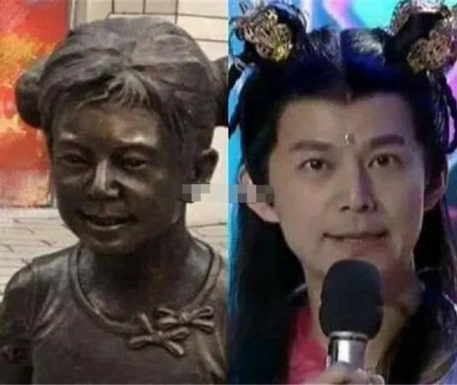 林更新@林更新“撞脸”雕像，相似度惊人，网友：是照着雕像长得吗？