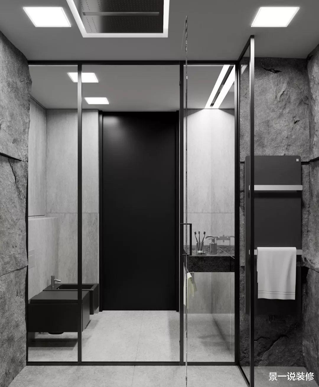 【】设计要有料，140㎡公寓，卫生间这样设计，超棒！