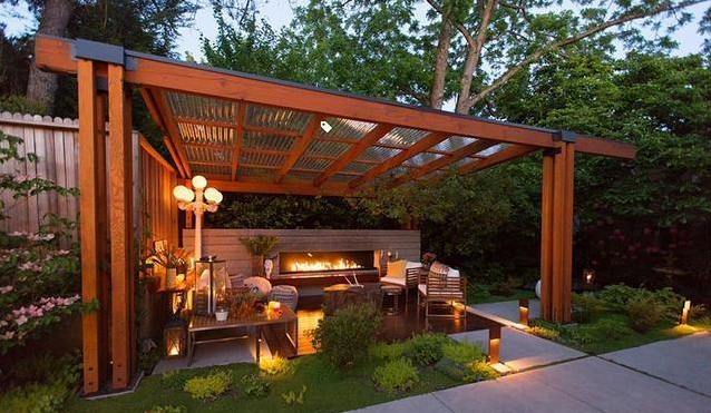 |当防腐木廊架与玻璃结合,美翻了!