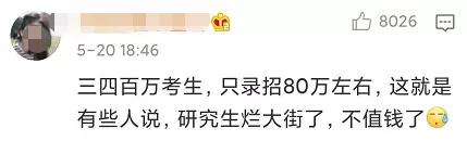 [考研]研究生的录取破100万！240万人在陪跑？研究生真贬值了吗？