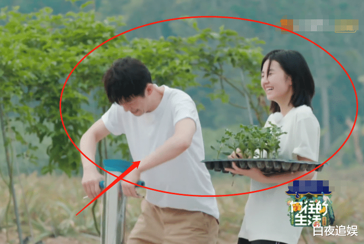 [张子枫]《向往4》嘉宾种瓜苗，镜头扫过张子枫的裤脚，是不是真干活很明显