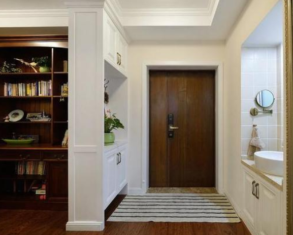 ：晒晒闺蜜124㎡新房，洗脸台装在玄关的设计头次见，用起来很方便！