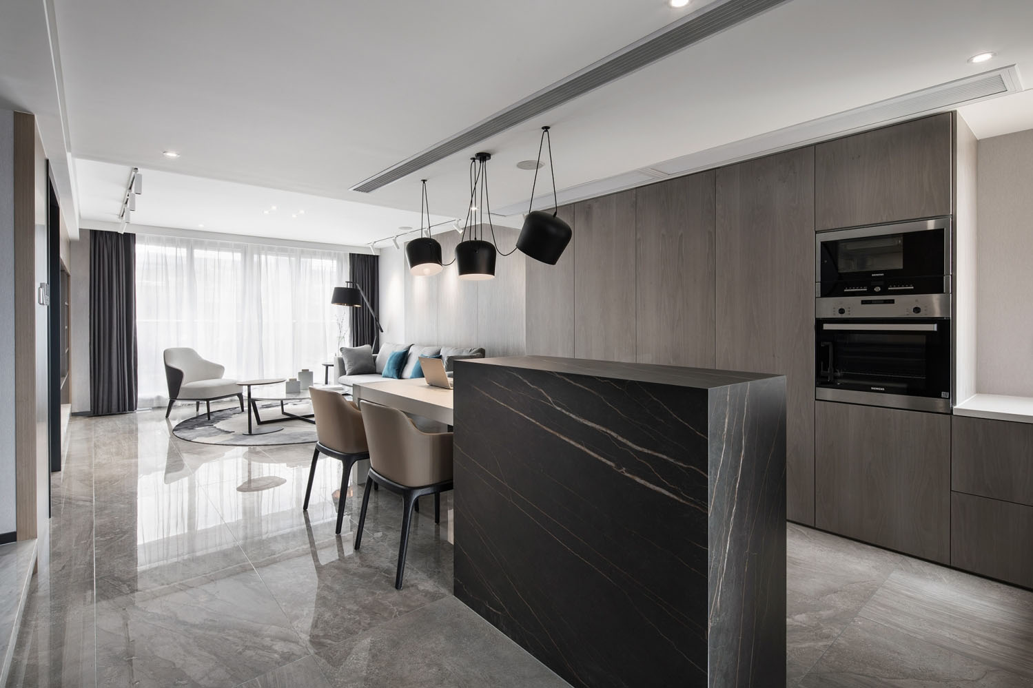 |190平现代简约风格软装设计，喧嚣都市一角的静谧