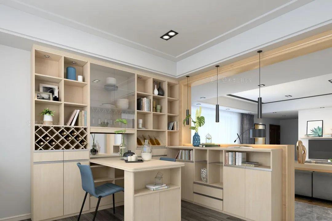 |餐边柜怎么装更实用？整墙式轻奢风的做法太赞了！