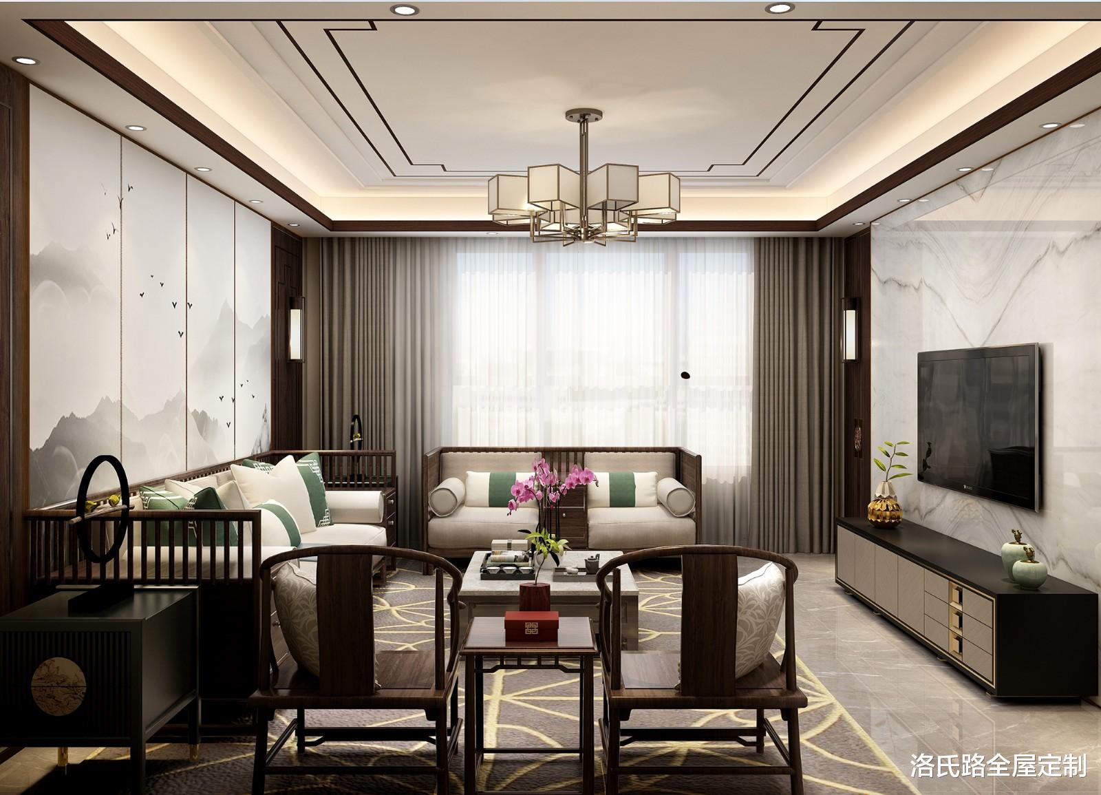 |155㎡三居室新房，复古怀旧的新中式，打造张弛有度的时尚雅居