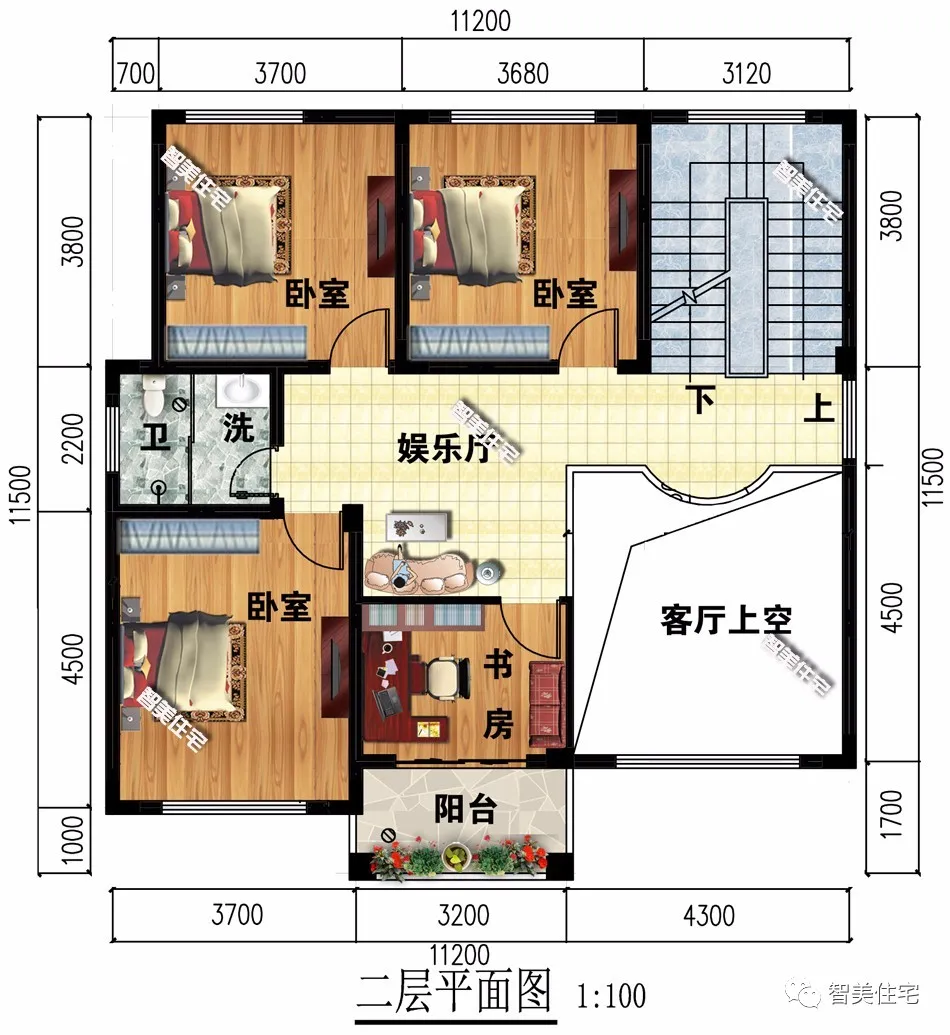 @客厅挑空设计，不同风格的两栋别墅，展现欧式和中式风采