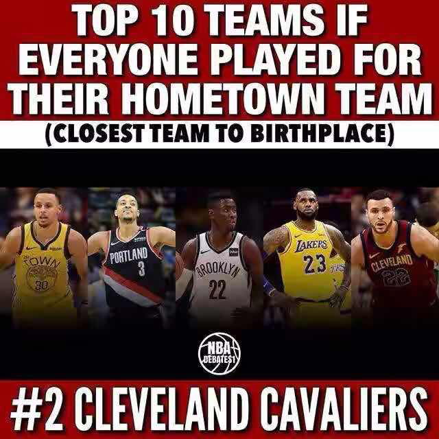 勒布朗·詹姆斯|NBA十大家乡球队阵容，湖人组五巨头，库里空降克城联手詹姆斯