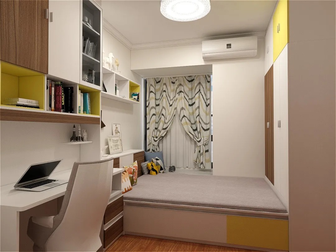 设计师|119平的三房两厅实装案例,全屋家具胡桃木配白色系,简直美哭了