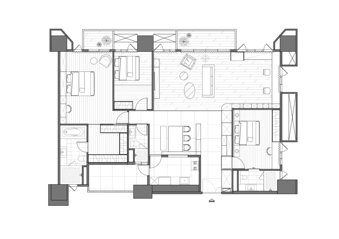 |188平的现代风大宅,这样一个书房休闲区可真舒服