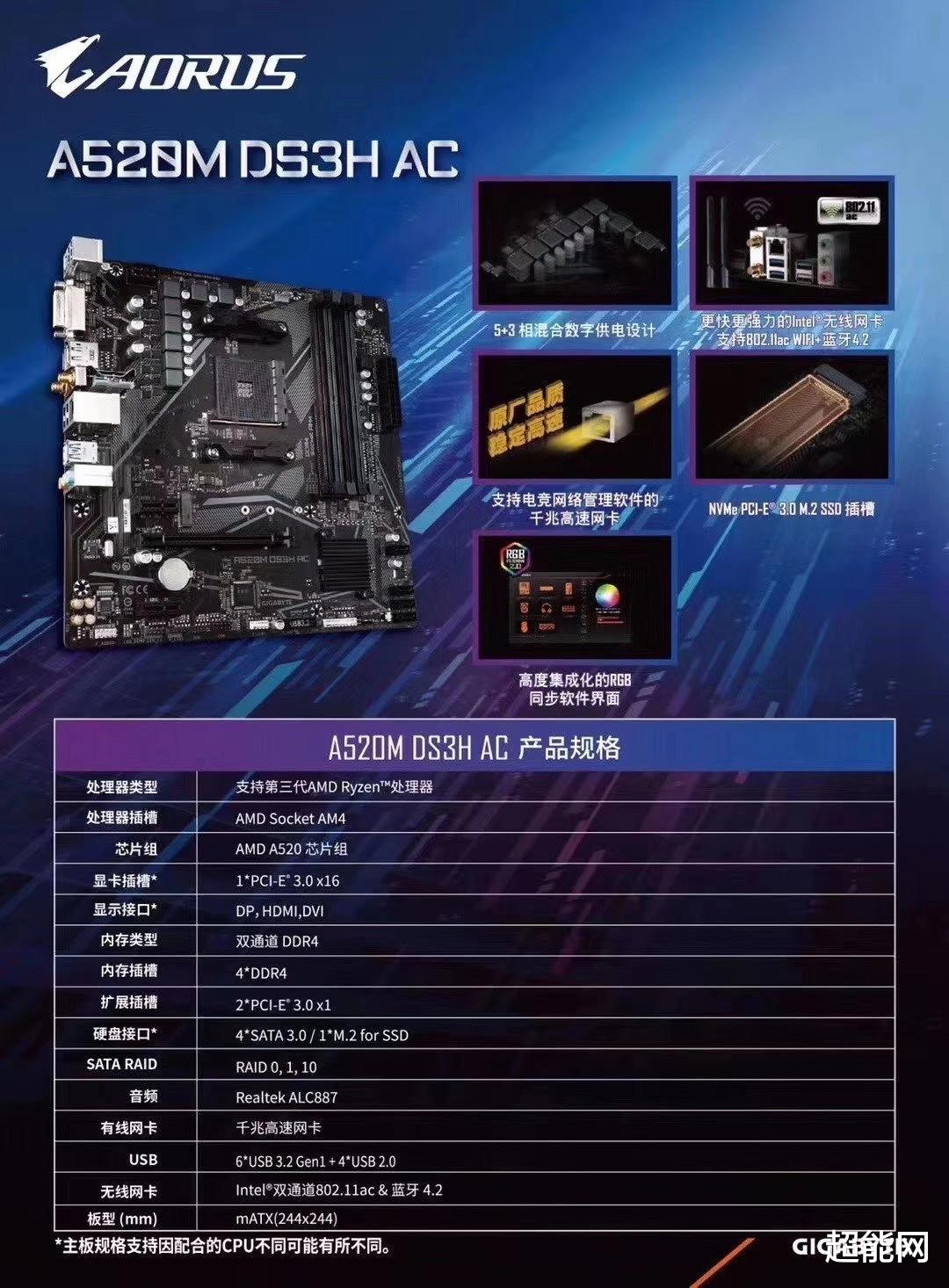 联想Yoga|技嘉三款A520主板京东上架:最高749元