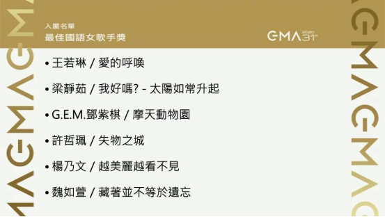 金曲奖|第31届金曲奖入围名单公布，有人欢喜有人忧