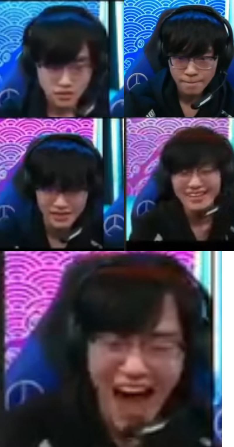 fnc|FNC上单每局的表情亮了，笑着笑着就丧了，Knight嘴型逐渐夸张