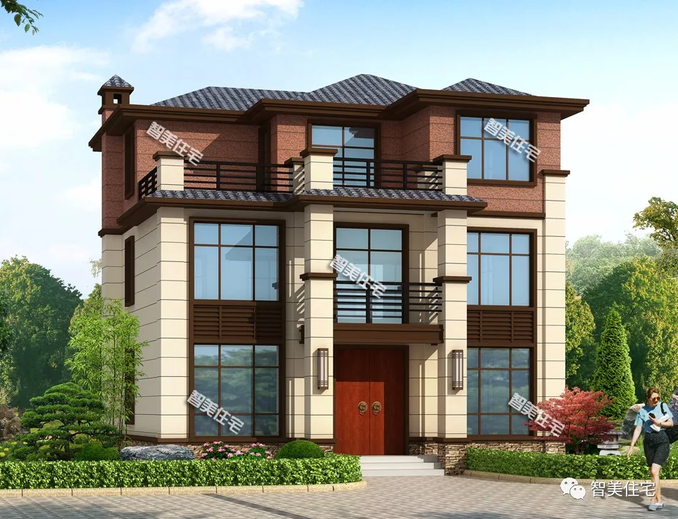 |在农村最受欢迎的别墅户型,新中式和简欧风格,这样建房不过时