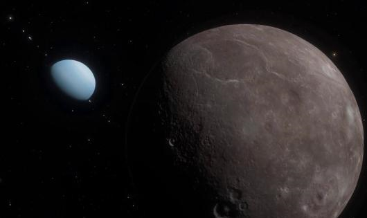 天王星|近距离观看天卫三，巨大的峡谷横亘在大陆上！