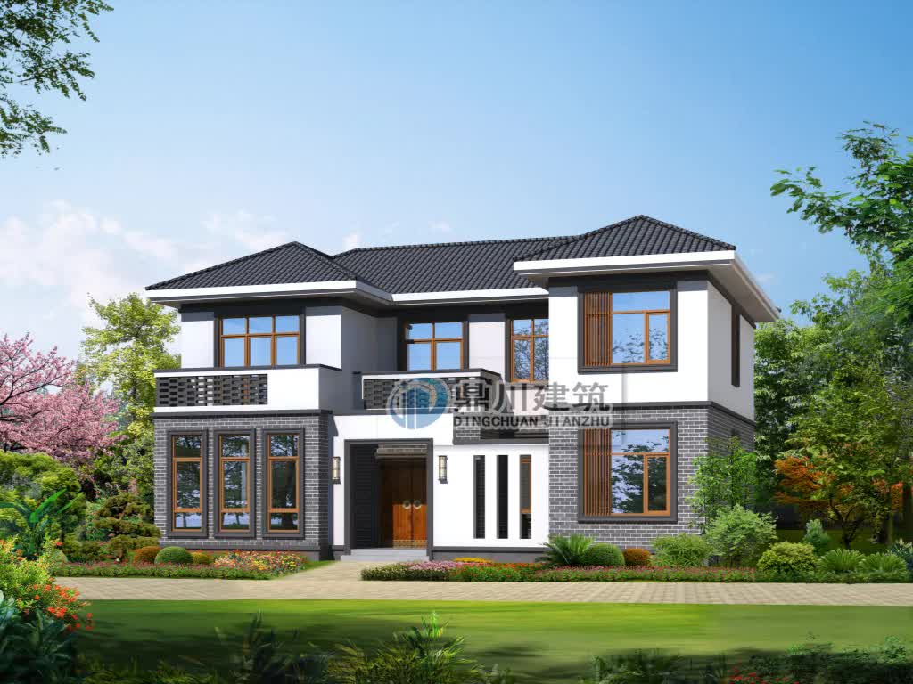 |中式二层别墅,占地144平,中式传统美,沉稳又贵气