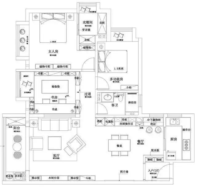 :116㎡原木装修,主卫改衣帽间太实用了,书房装榻榻米,晒晒