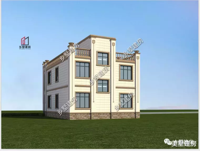 |全屋顶大露台的双层别墅,典雅精致,农村建房爆款!