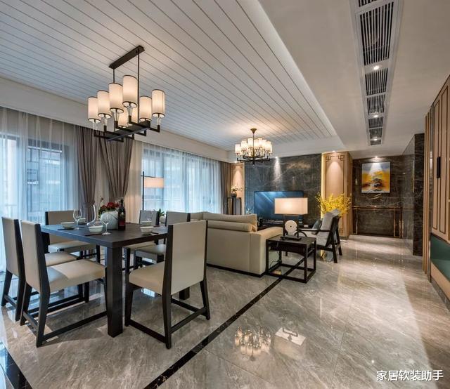 #背景墙#朋友家190㎡新中式大宅，全房端庄优雅上档次，羡慕极了！