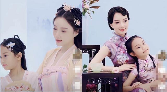 李小璐|李小璐母女穿古装过中秋，甜馨豁牙仍自信大笑，李小璐温柔典雅