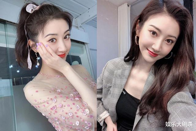 『景甜』景甜晒活力少女美照，扎马尾穿粉色连衣裙，面容姣好气质超甜