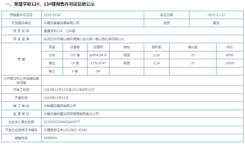 拿证速递|景晟学府12#、13#楼120套住宅房源喜获预售证！