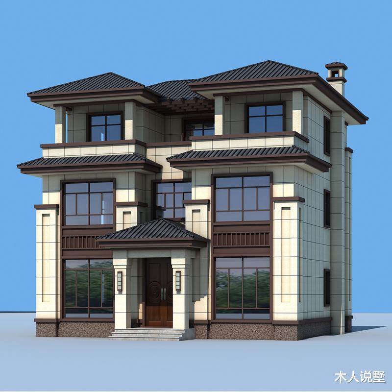 【】宅地基124平，建一栋新中式别墅，男女老少都喜欢