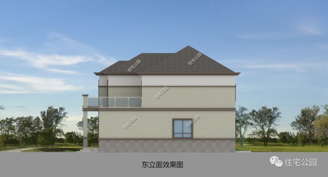 「」9×14米占地130平，多卧室+观景大露台，经典二层新中式美宅