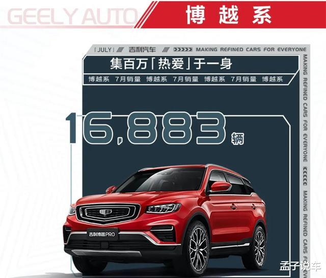 吉利汽车|吉利汽车7月销量105218辆，帝豪家族卖出25084辆，博越销量破万台