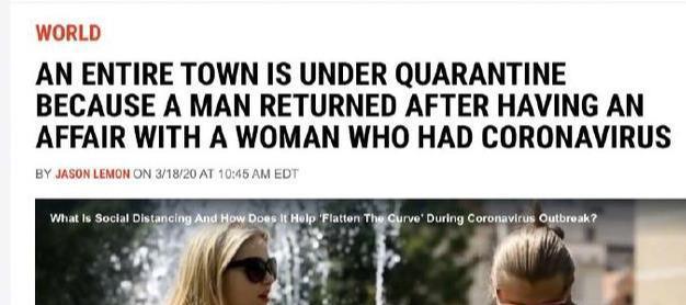 「隔离」外国已婚女偶遇初恋情人致2500人被隔离，精彩程度堪比电影大片