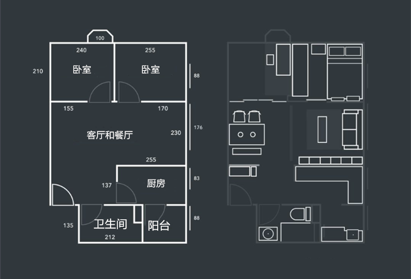 ：夹缝中求生存！香港38㎡的公寓，居然还装出了2室1厅