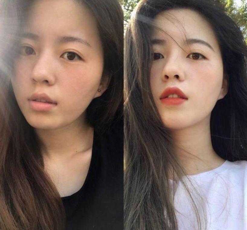 诗韵教育 女大学生化妆前后对比照走红,前后判若两人,男同学看到怀疑人生