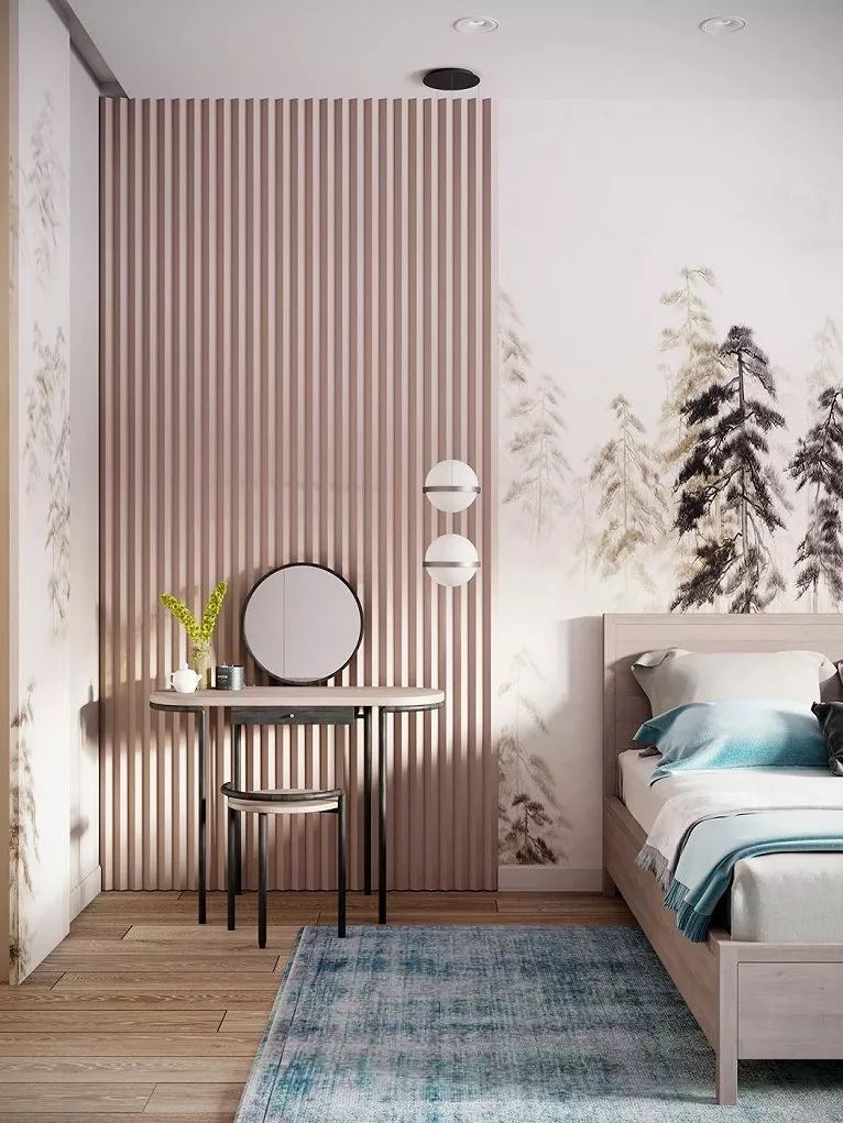 『』背景墙石膏线out了，现在流行这样设计