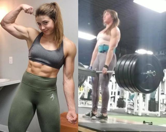 深蹲@她硬拉470斤，扛起236斤男友做深蹲，这样的女汉子，谁敢挑战？