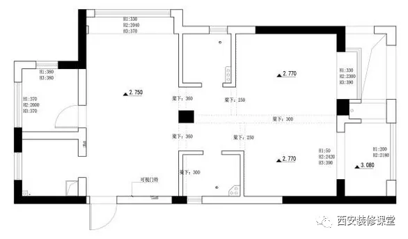 粉色|110㎡两孩刚需入住，三房变四房