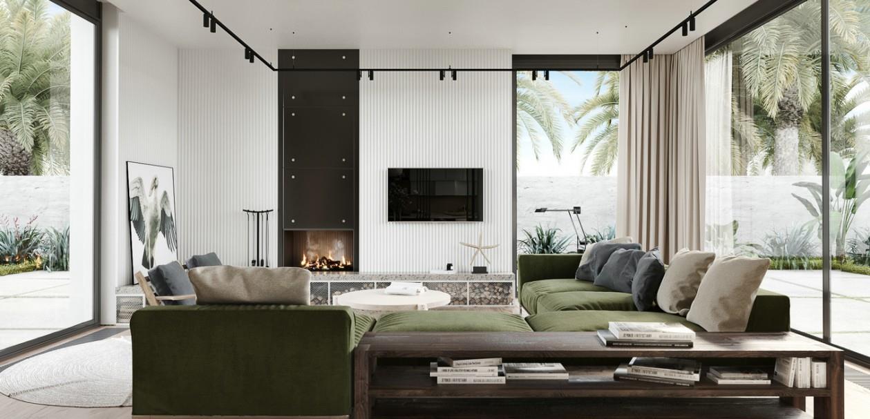 「」有一种清雅，叫做极简风，215㎡现代别墅，入户便是诗意之美