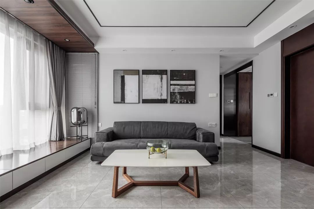 【】103㎡现代简约风，巧妙的客餐厅布局，装出了140㎡的效果！