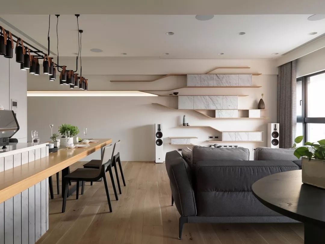 『』背景墙石膏线out了，现在流行这样设计