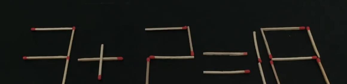 |益智火柴题:只能移动移动两根火柴,让等式3+2=18能够成立