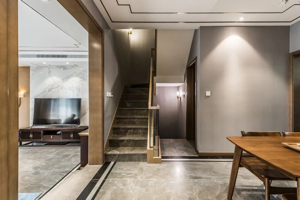 『』现代优雅的别墅，装成新中式风格，静谧舒适、雅致禅意的生活