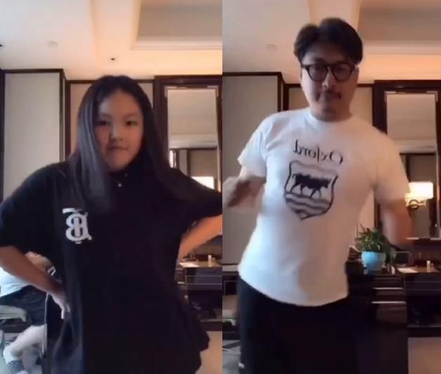 王诗龄|李湘老公女儿尬舞，王诗龄腰比爸爸还粗，减肥没见啥效果