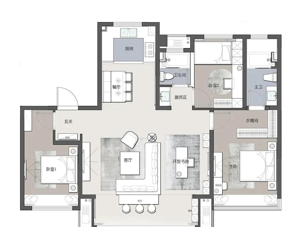 『购房置业』130平的现代风，干净又整洁，知性又优雅，太美了！等买房照着装
