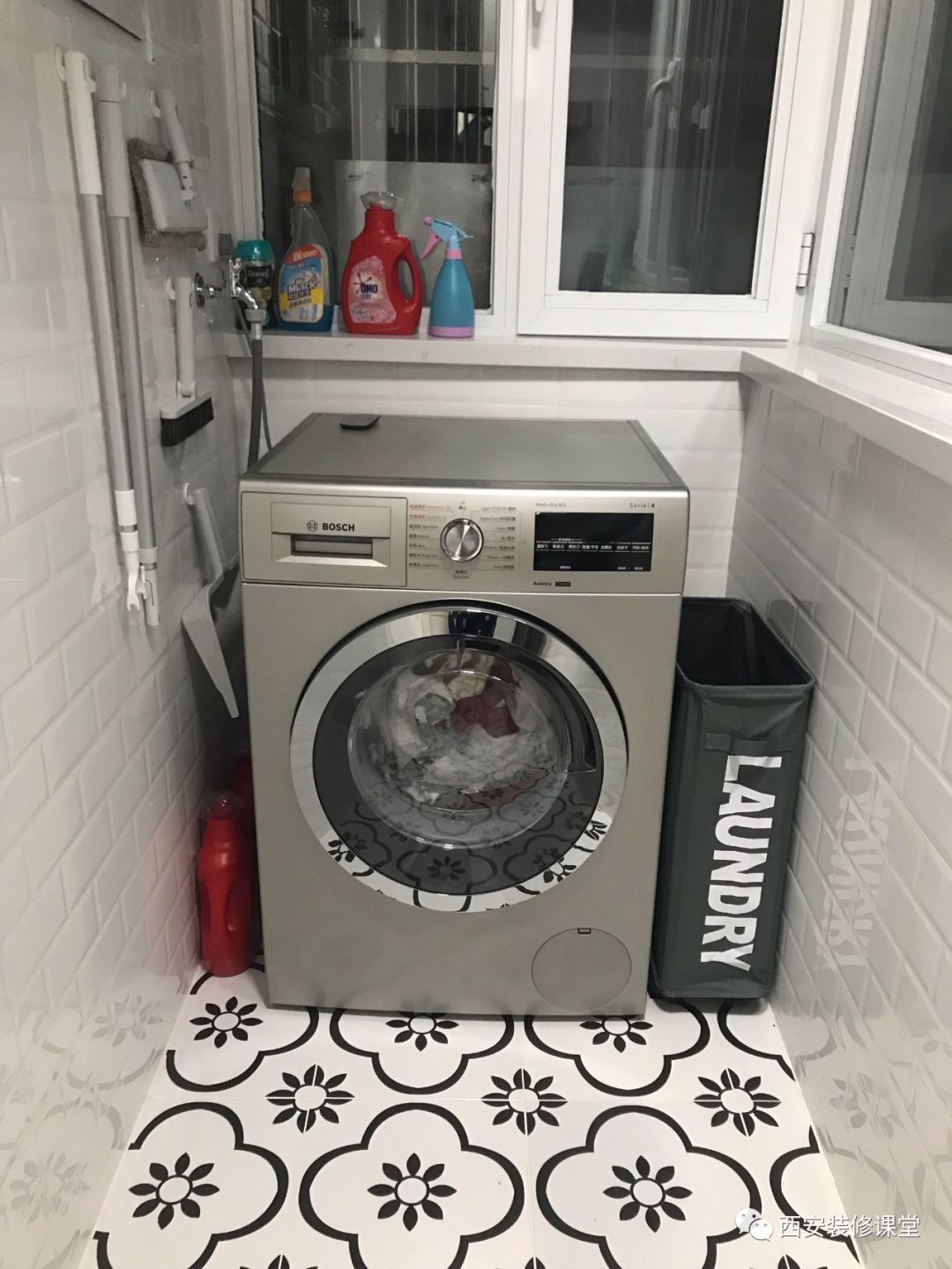 「」阳台仅能放洗衣机，多余空间做什么？